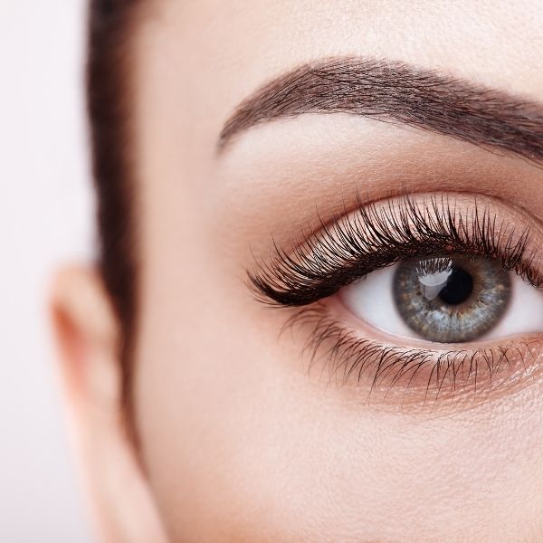Closeup on woman's eye after blepharoplasty